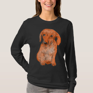 T-shirt Aquarelle Dachshund Peint À La Main Dachshund Dach