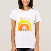 T-shirt Aquarelle d'amour arc-en-ciel orange (Devant)