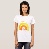 T-shirt Aquarelle d'amour arc-en-ciel orange (Devant entier)