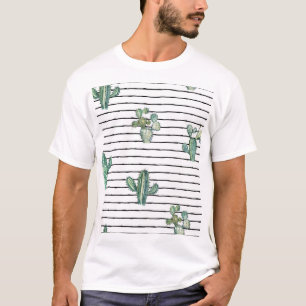 T-shirt Aquarelle de Cactus : Dessin de stylo Vintage.
