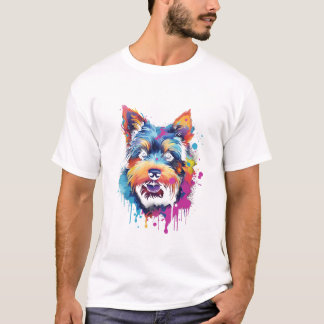 T-shirt Aquarelle de chien mignonne drôle