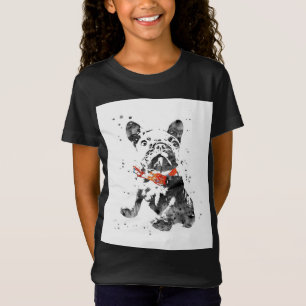 T-Shirt Aquarelle de chien taureau français Cadeaux Amo