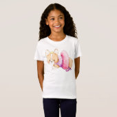 T-Shirt Aquarelle de Corgi Ballerina (Devant entier)