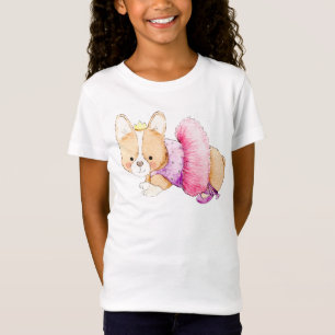 T-Shirt Aquarelle de Corgi Ballerina