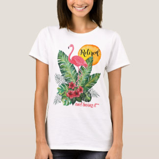 T-shirt Aquarelle de Flamant rose à la retraite