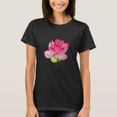 T-shirt Aquarelle de fleur de lotte rose art (Devant)