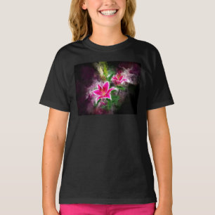 T-shirt Aquarelle de fleur de Stargazer Lily - bb 02