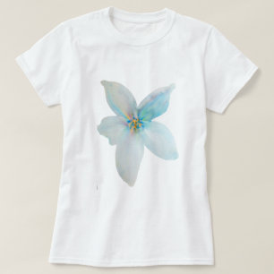 T-shirt Aquarelle de fleur pastel blanc