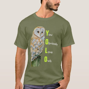 T-shirt Aquarelle de hibou de grange de YOLO