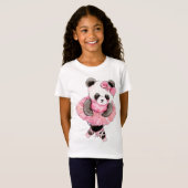 T-Shirt Aquarelle de Panda Ballerina (Devant entier)
