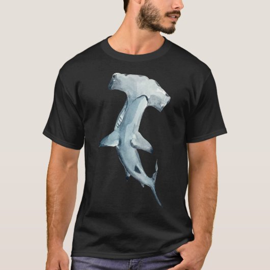 T-shirt Aquarelle de requin marteau Classique (Devant)