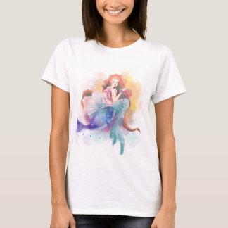 T-shirt aquarelle de sirène