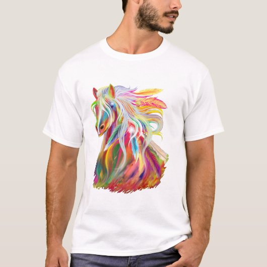 T-shirt Aquarelle de tête de cheval Equestre long manche T (Devant)