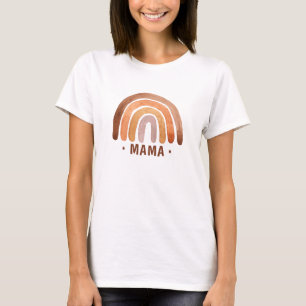 T-shirt Aquarelle de ton terrestre Boho Mama