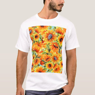 T-shirt Aquarelle de tournesol : Illustration transparente