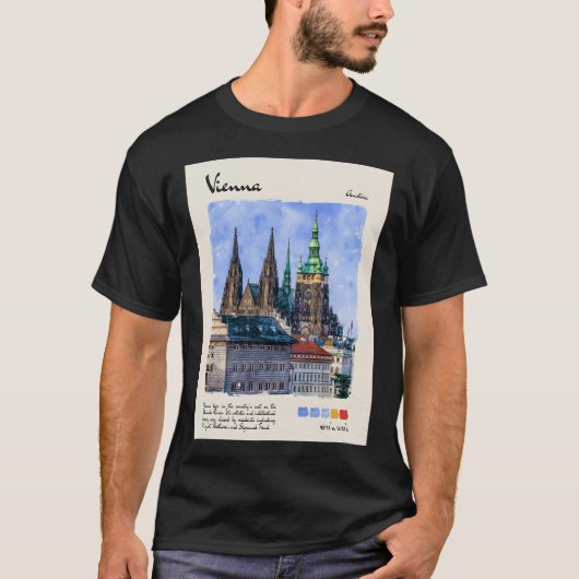 T-shirt Aquarelle de Vienne (Devant)