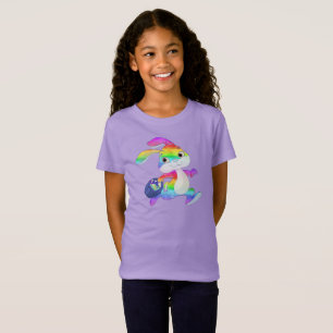 T-Shirt Aquarelle Design lapin de Pâques pour les enfants.