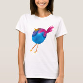 T-shirt Aquarelle d'oiseau bleu (Devant)