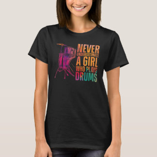 T-shirt Aquarelle du tambour ne sous-estime jamais une