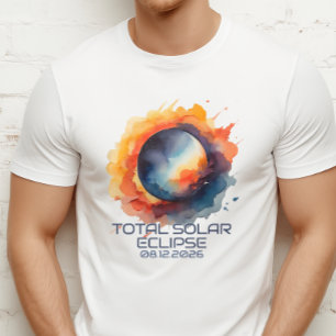 T-shirt Aquarelle Éclipse 2026 Souvenir