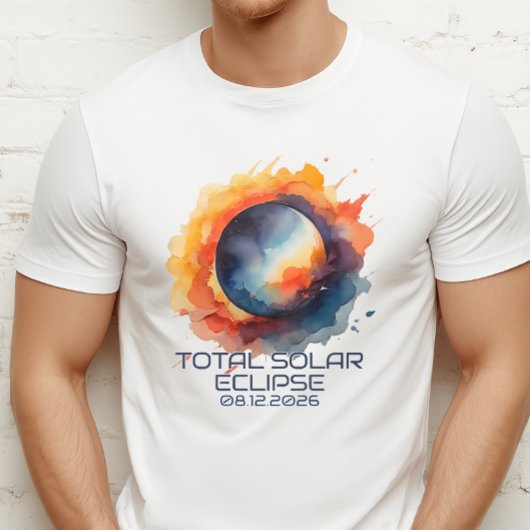 T-shirt Aquarelle Éclipse 2026 Souvenir