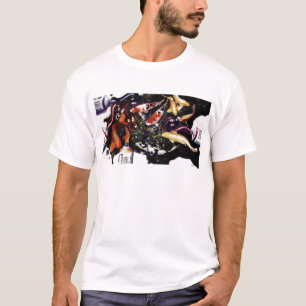 T-shirt Aquarelle effarouchée de poissons et de peinture