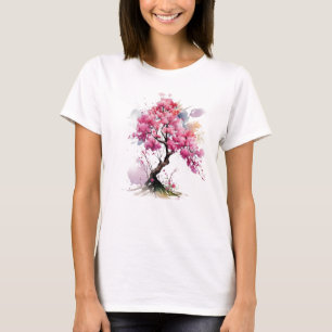 T-shirt Aquarelle en fleurs complètes Sakura Cherry Blosso