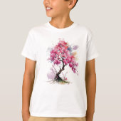 T-shirt Aquarelle en fleurs complètes Sakura Cherry Blosso (Devant)