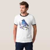 T-shirt Aquarelle Fairy Bird Flowers Clipart-73611 (Devant entier)