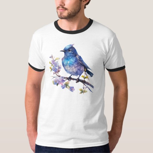 T-shirt Aquarelle Fairy Bird Flowers Clipart-73611 (Devant)