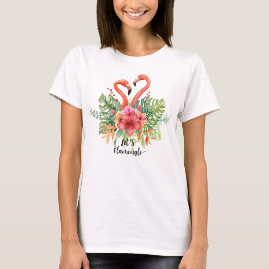 T-shirt Aquarelle Flamingle Flamant rose (Devant)