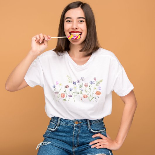 T-shirt Aquarelle fleur sauvage, Fleurs Botaniques, Nature