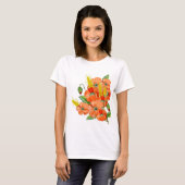 T-shirt Aquarelle fleurs de coquelicot mignonnes (Devant entier)