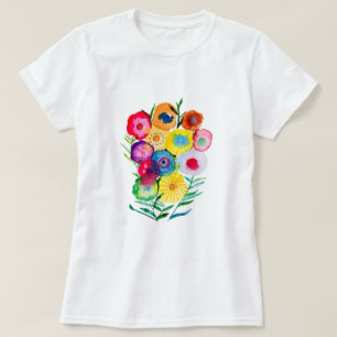 T-shirt Aquarelle fleurs violettes fleuries florales