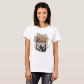 T-shirt Aquarelle Floral Wolf (Devant entier)