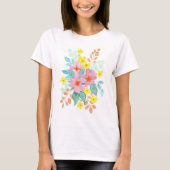 T-shirt Aquarelle florale avec 'Be Kind' (Devant)
