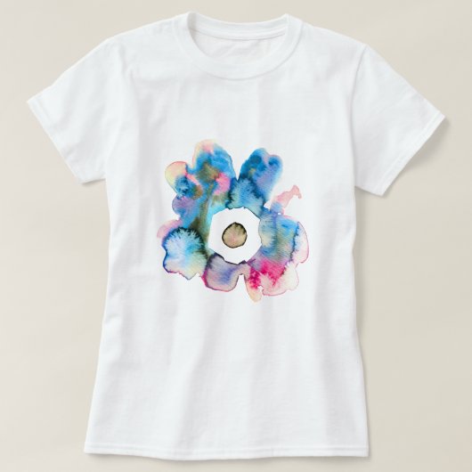T-shirt Aquarelle florale dessinée main art abstrait (Design devant)
