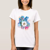 T-shirt Aquarelle florale dessinée main art abstrait (Devant)