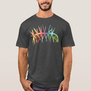 T-shirt Aquarelle Fossil Hallucigenia en arc-en-ciel