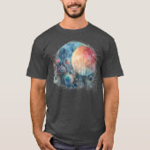 T-shirt Aquarelle Galaxy Art Abstrait Gris (Devant)