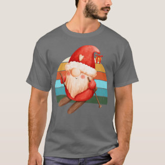 T-shirt Aquarelle Gnome Père Noël Noël Arbre Lumière Noël