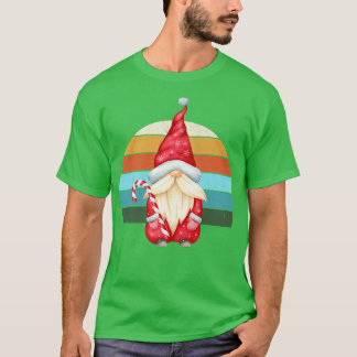 T-shirt Aquarelle Gnome Père Noël Noël Arbre Lumière Noël