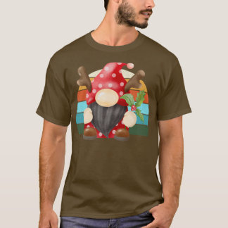 T-shirt Aquarelle Gnome Père Noël Noël Arbre Lumière Noël