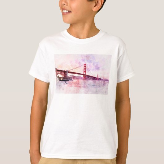 T-shirt Aquarelle Golden Gate Bridge à San Francisco (Devant)