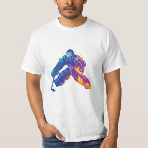 T-shirt Aquarelle Hockey sur glace Goalie