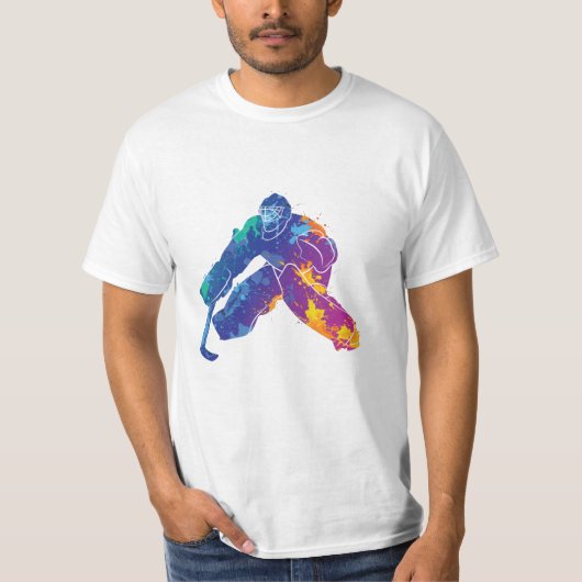 T-shirt Aquarelle Hockey sur glace Goalie (Devant)