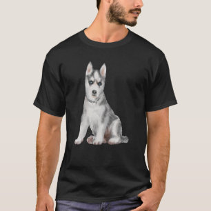 T-shirt Aquarelle Husky Sibérien Animal Compagnon Aquarell