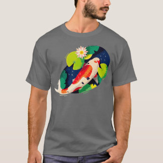 T-shirt Aquarelle japonaise Koi Poisson Lotus Leaf - Cadea