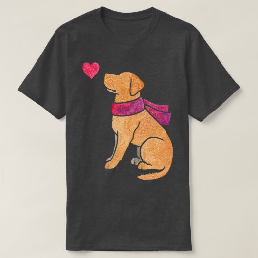 T-shirt Aquarelle jaune Labrador (Design devant)