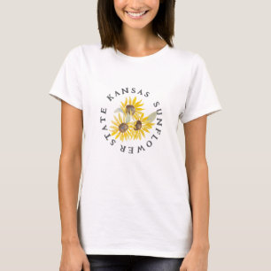 T-shirt Aquarelle KANSAS SUNFLOWER STATE